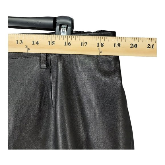 Elana by Tanner Leather Pants Trousers Black Size 18 Lined Stretch High Waisted - Picture 9 of 10